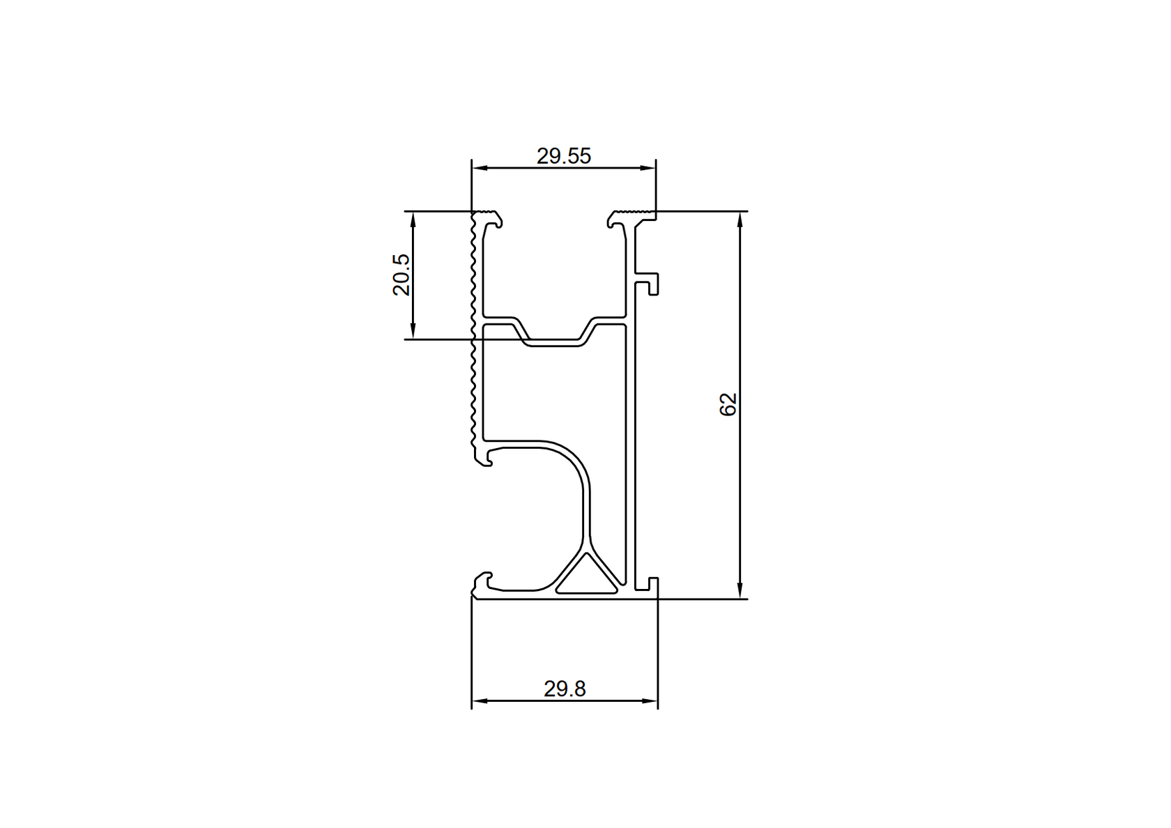 Mounting rail R62-5000mm