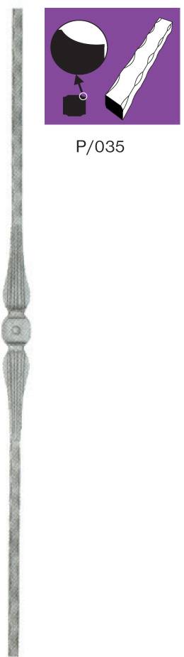 Decorated rod P/035A-12, 36x900mm