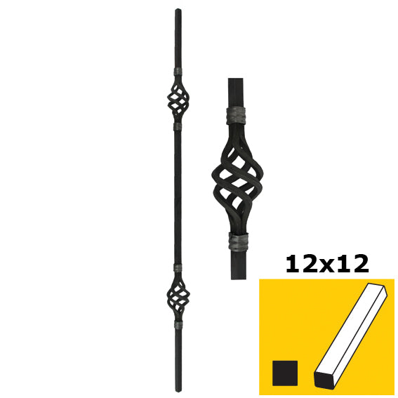 Decorated rod h900, b58, 12x12mm