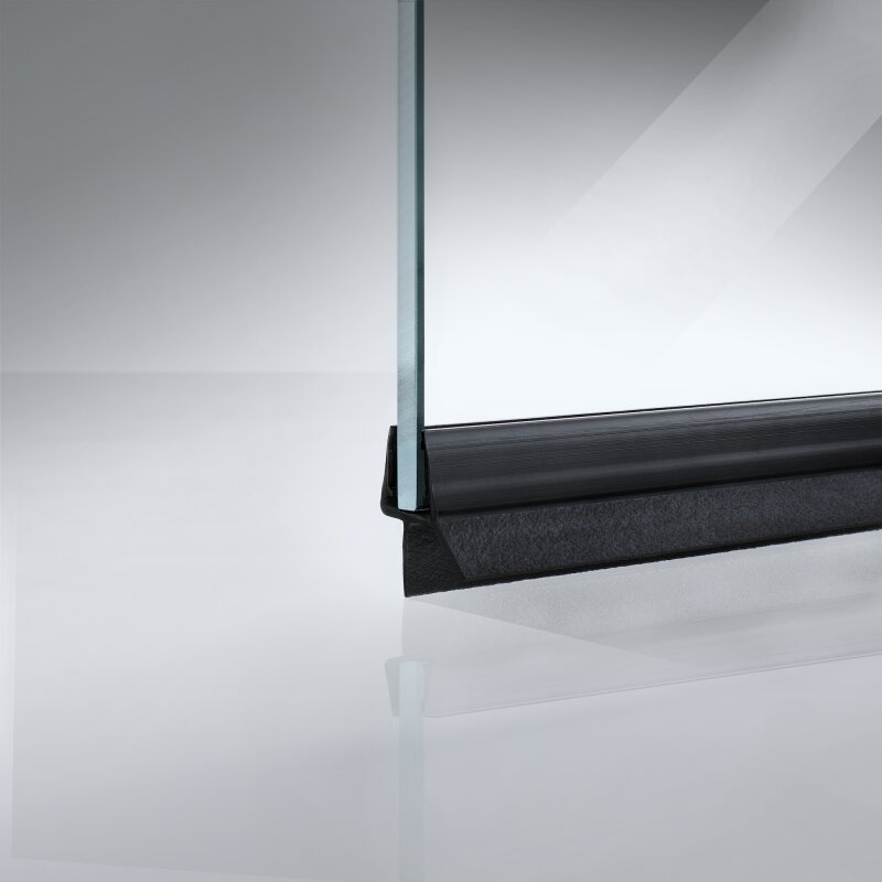Floor "h" seal strip for glass door black