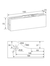 Bottom hinge with pivot to the floor AISI304, 190x70 BLACK