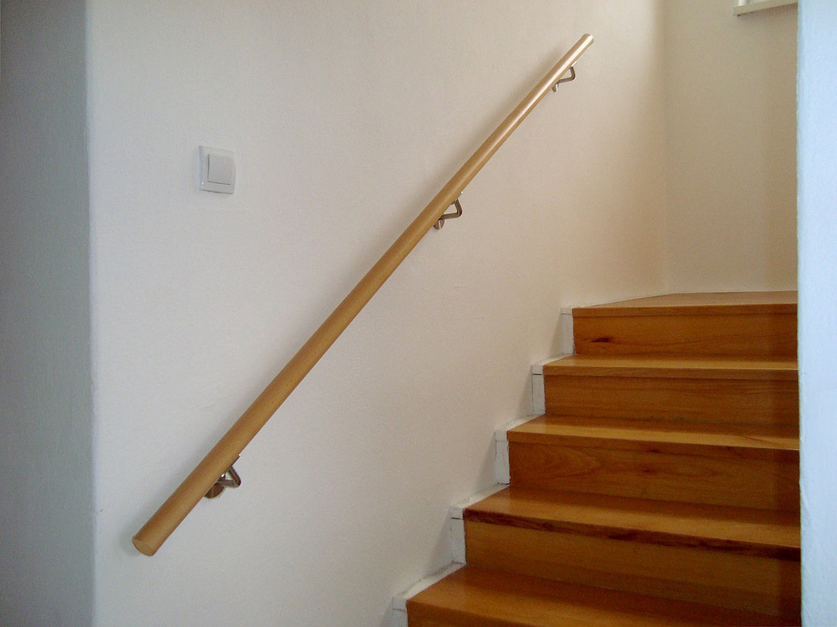 Wooden handle oak and stainless steel holders, L1600mm