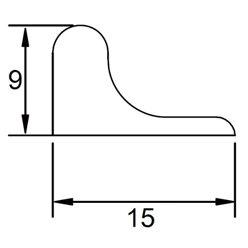 Threshold for shower against runni 9x15mm Black