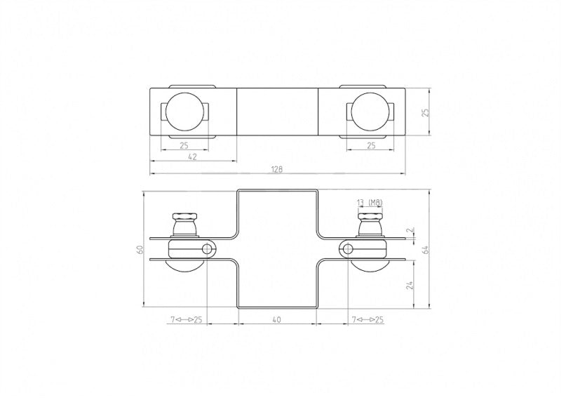 Middle clamp 60x40 ZnPVC RAL7016