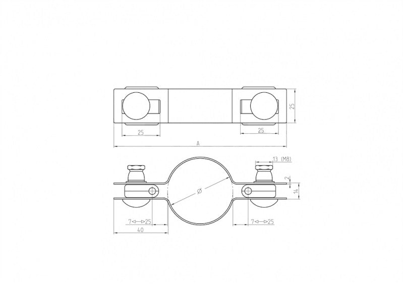 Middle clamp D48mm ZnPVC RAL7016
