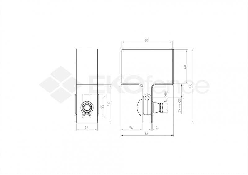 Halteclip (einseitig) für Pfosten ZnPVC RAL 7016 A