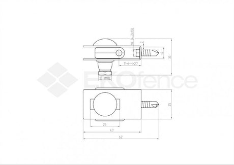 Clamp for welded panel "U" ZnPVC green