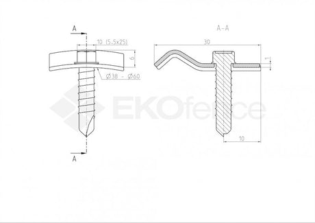 Attache de fil de tension avec vis ZnPVC verte 10 pieces