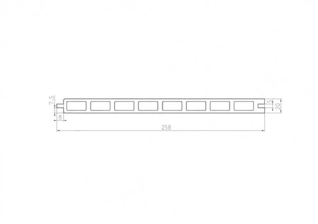 Planche de clôture WPC KASANDRA 258x20x1830mm, anthracite