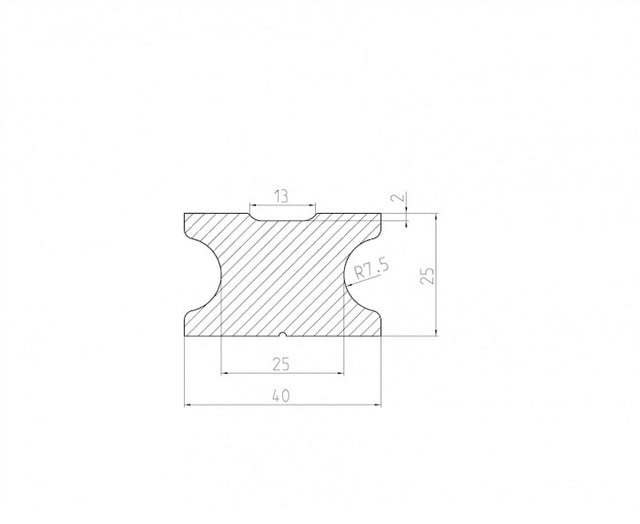 WPC solid base prism antracit 40x25x2900mm