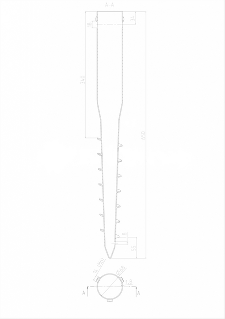 Vis de fixation au sol Zn 68x1,8x650mm, 3xM8