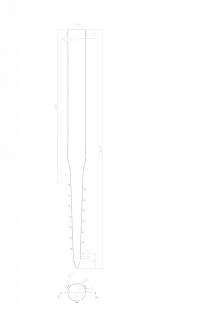 Vis de terre galvanisé Zn 68x1,8x800mm, 3xM8