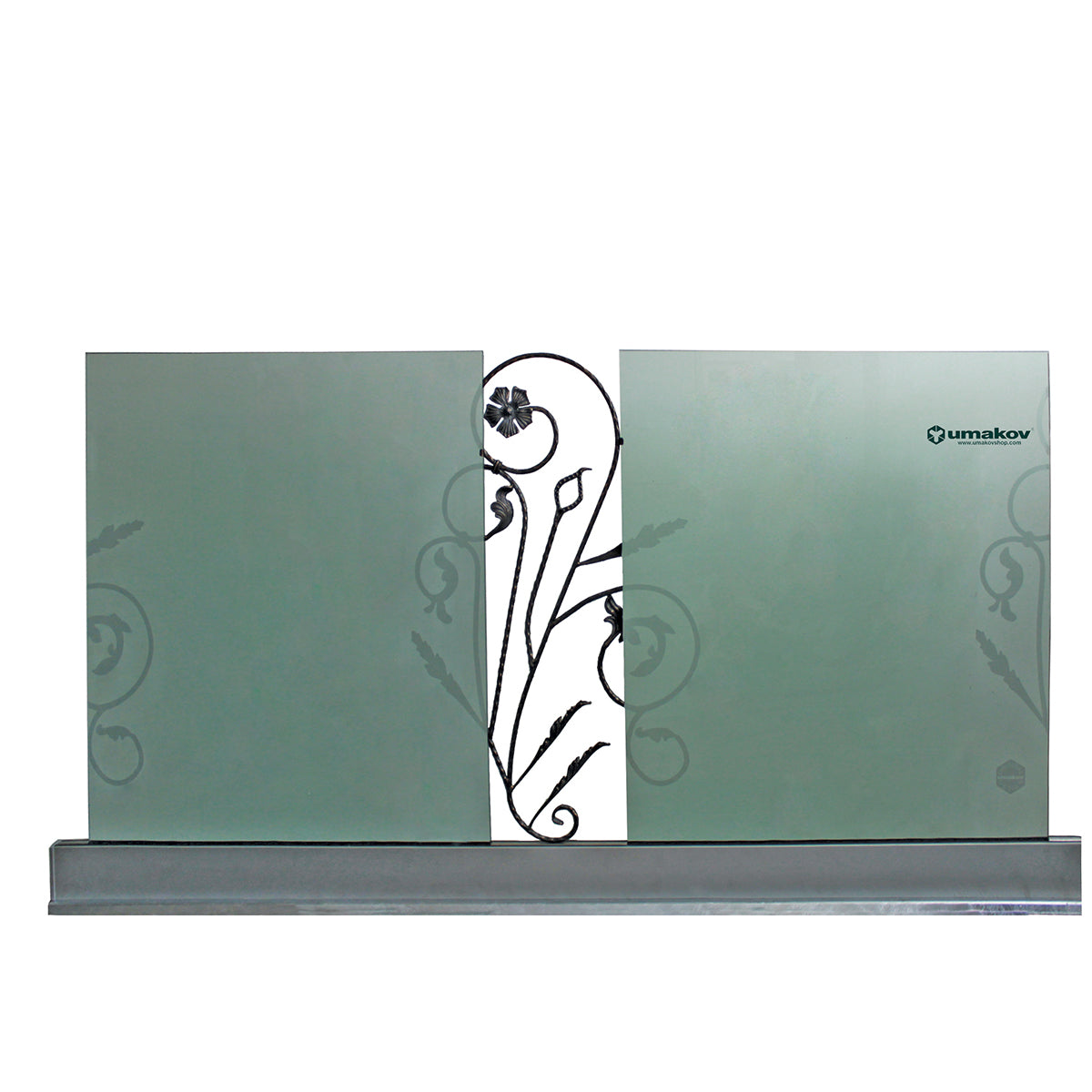 Glass railing, aluminium profile, 2500x1000mm